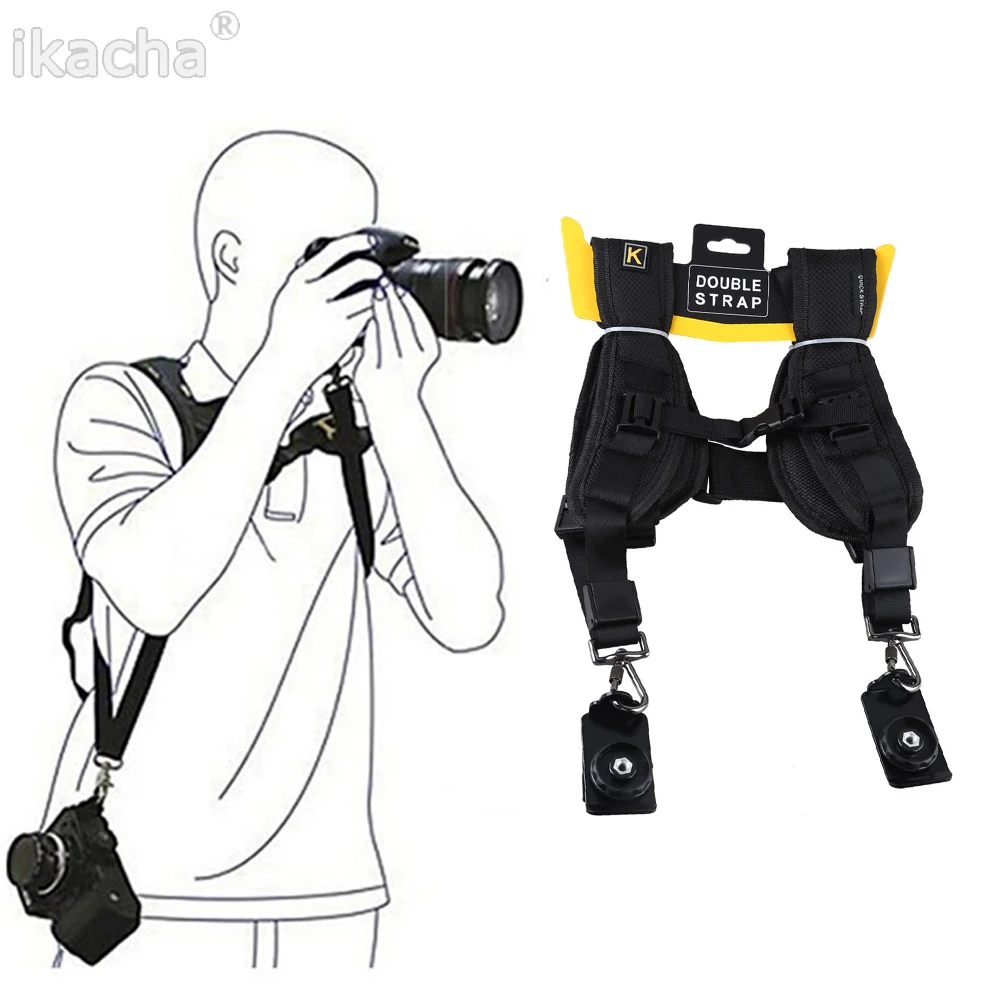 Professional Dual Camera Shoulder Strap with Quick Adjustment for Canon, Nikon, Sony