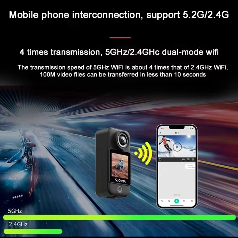 SJCAM C300 4K FHD Pocket Action Camera with Long Battery Life & 5G WiFi