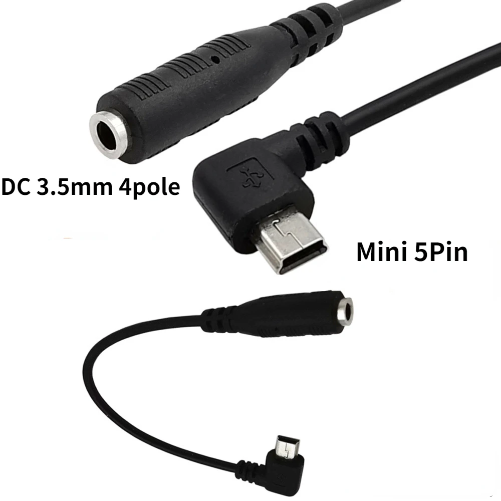 Mini USB to 3.5mm Audio Adapter Cable with 90-Degree Angle - Perfect for Mobile Headset Use, 0.15M