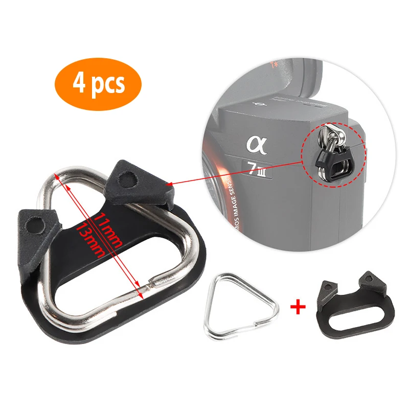 4Pcs Belt Hook Camera Shoulder Strap Triangle Ring Replacement Kit