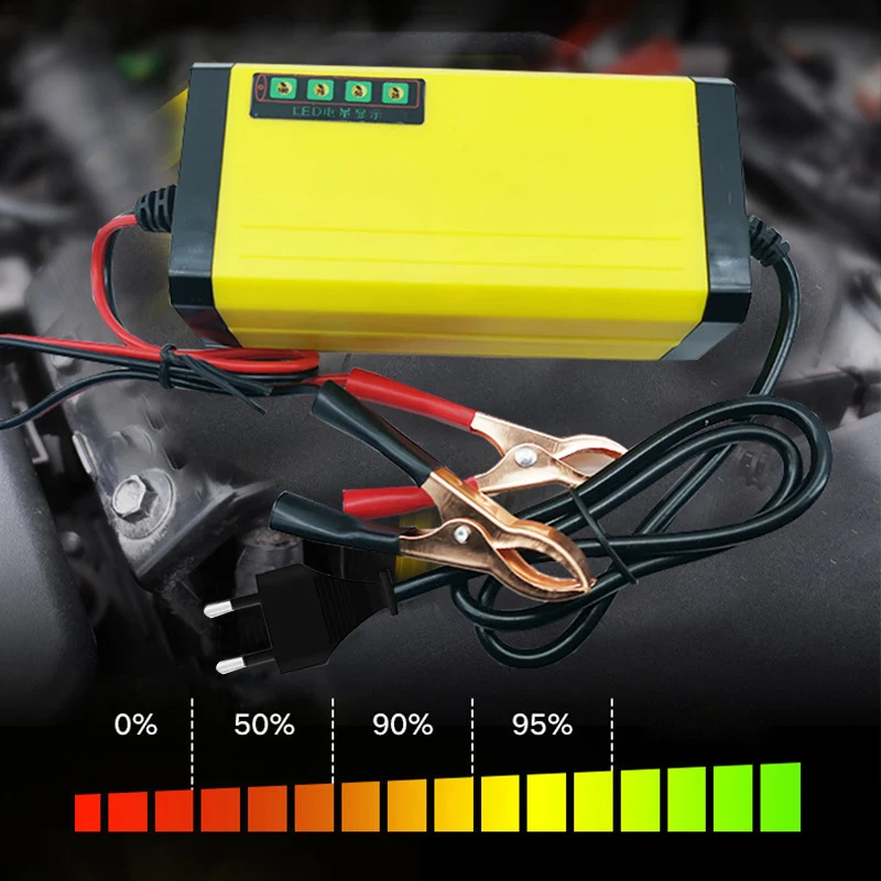 EAFC 12V 2A LCD Display Smart Charger for Car and Motorcycle Batteries