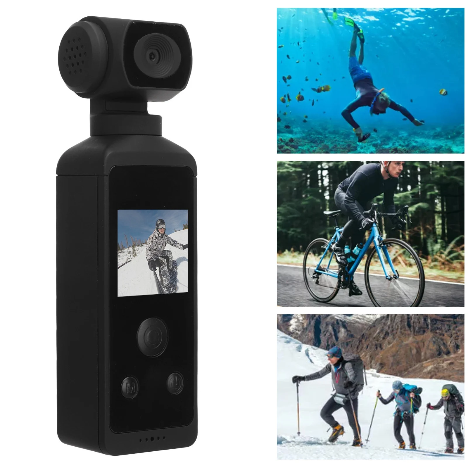 VBESTLIFE Pocket Camera 4K HD 270° Rotatable Action Camera with WiFi and Mic Clip