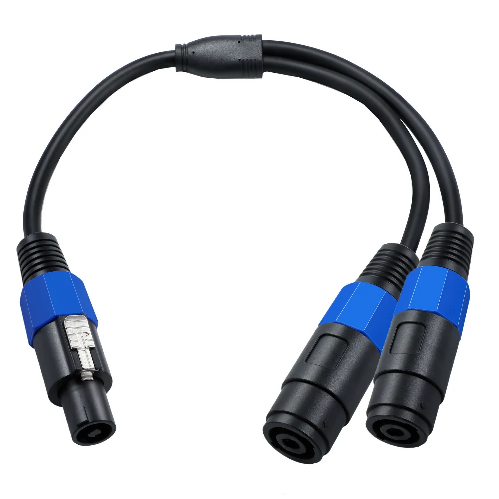 Speakon Y-Splitter Cable 1-Male to 2-Female for Audio Applications