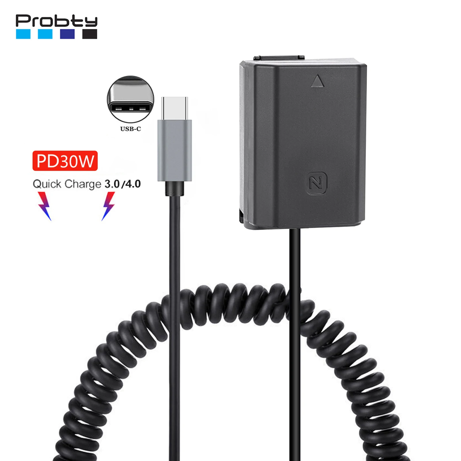 USB-C to NP-FZ100 Dummy Battery DC Power AC Adapter for Sony Cameras