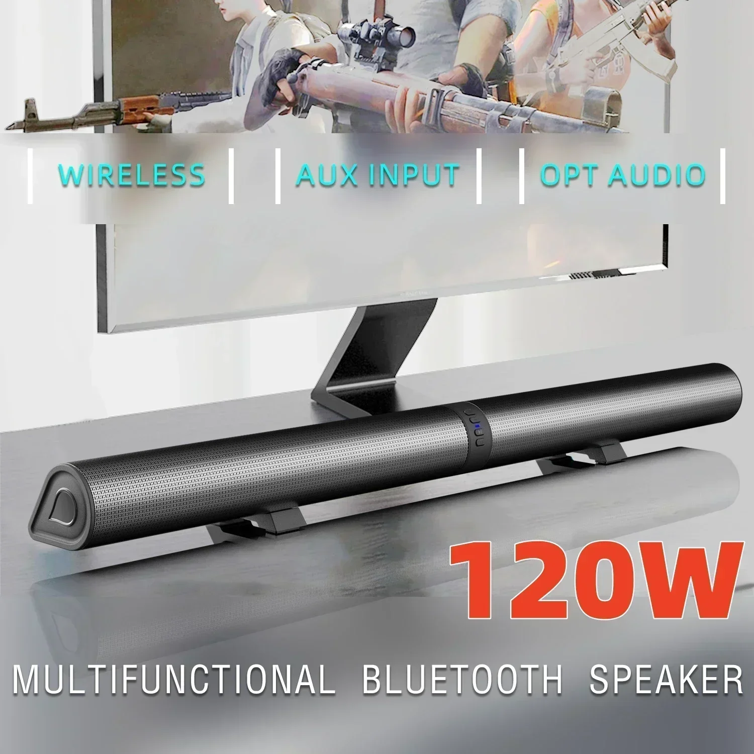 MouZYuan Bluetooth Soundbar Speaker System with Hi-Res Audio and Optic Connection