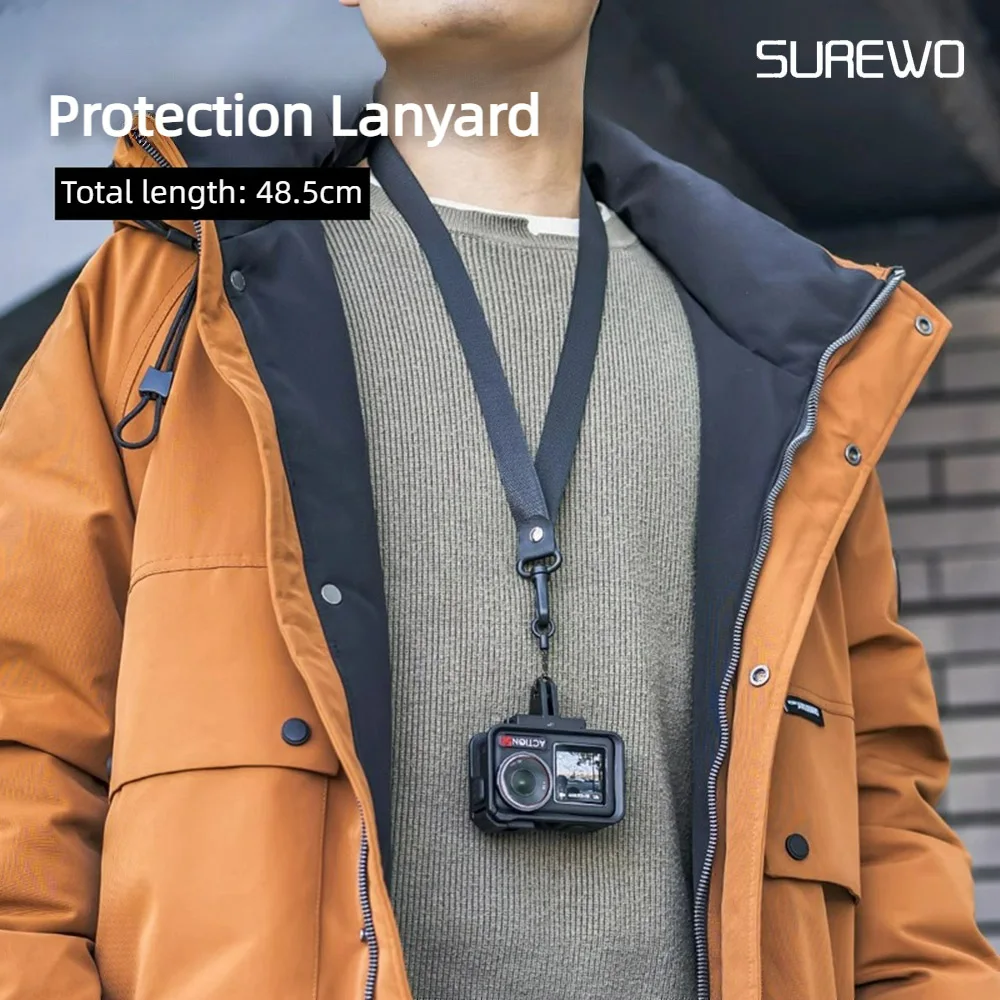 SUREWO Sports Camera Hanging Rope Neck Strap for DJI Action/Gopro/Cell Phones
