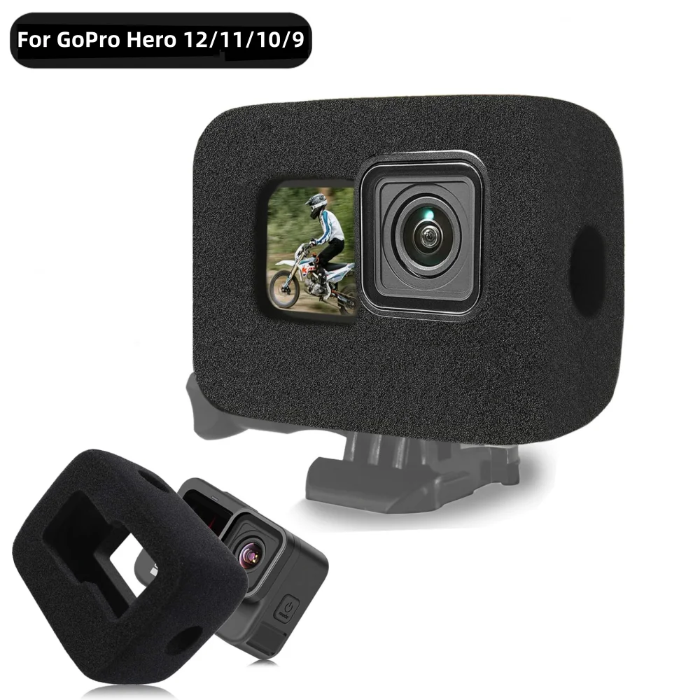 Noise Reduction Windshield Sponge Foam Case for GoPro HERO 12, 11, 10, 9 - Windslayer Full Cover Action Camera Accessory