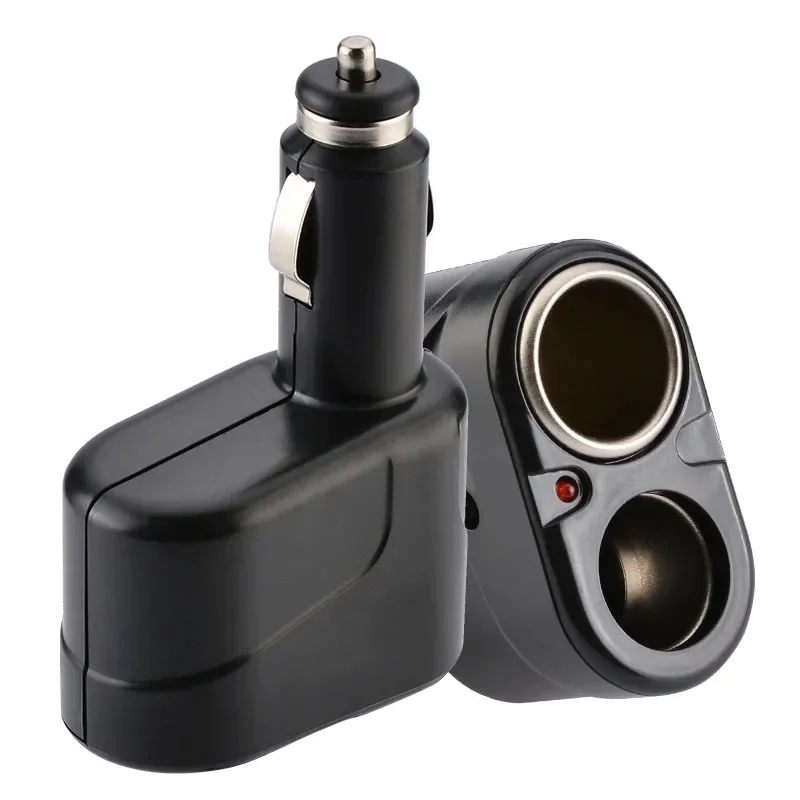 Dual Socket Car Cigarette Lighter Charger Splitter - Black