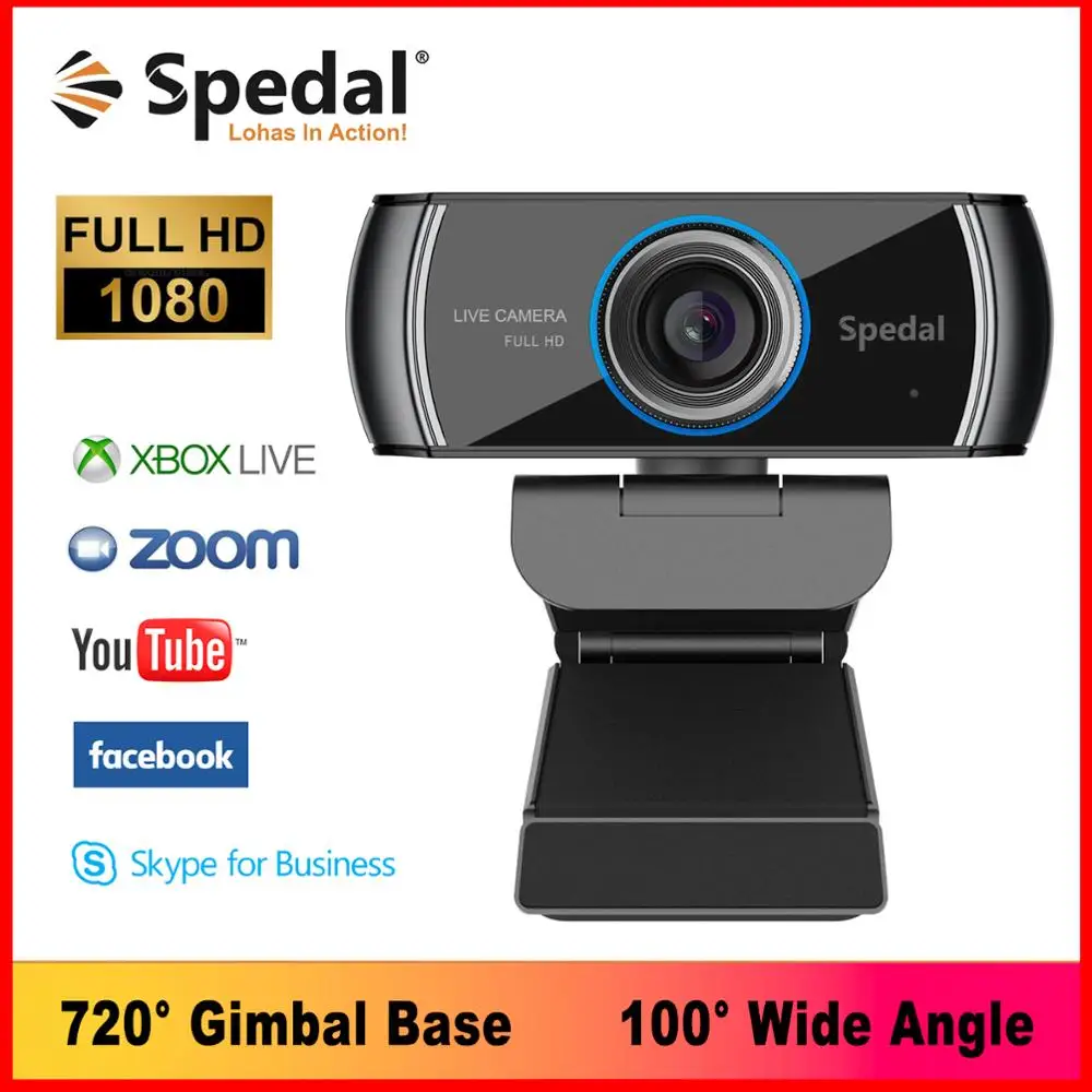 Spedal C920 Full HD 1080p Webcam with Microphone and 100° Wide Angle