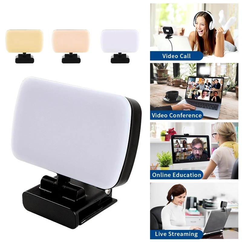 SZKOSTON Video Conference Selfie Ring Light for iPad Laptop PC Webcam Studio LED Dimmable Lighting