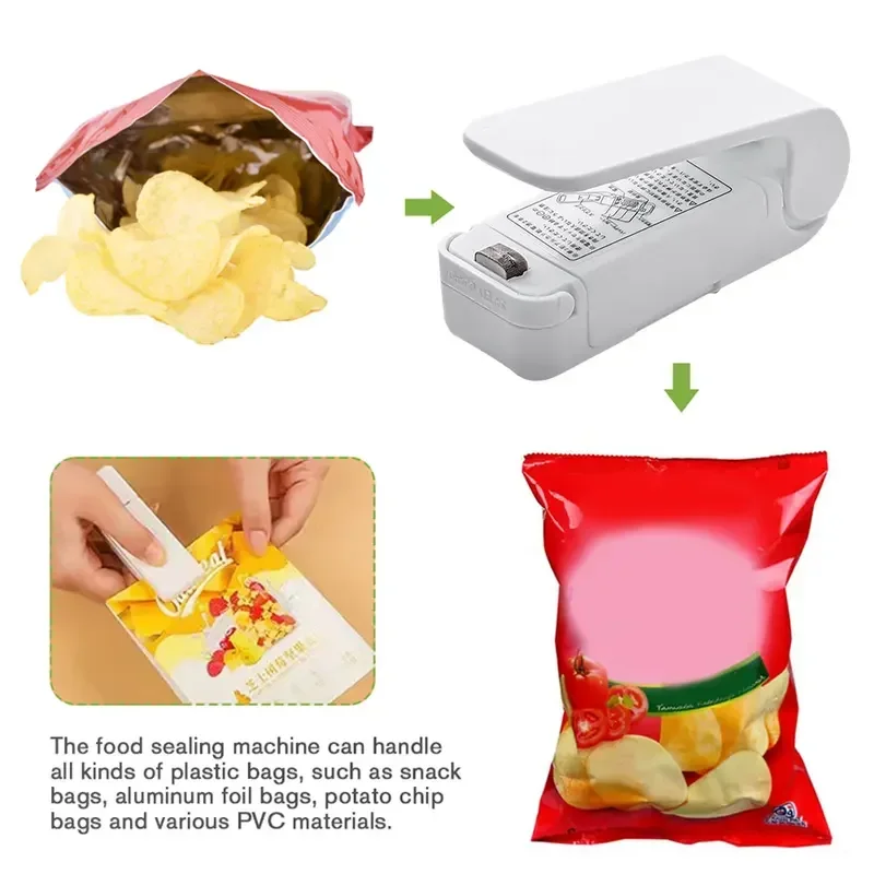 Portable Mini Heat Bag Sealer - Food Storage Clip Machine - Kitchen Gadget