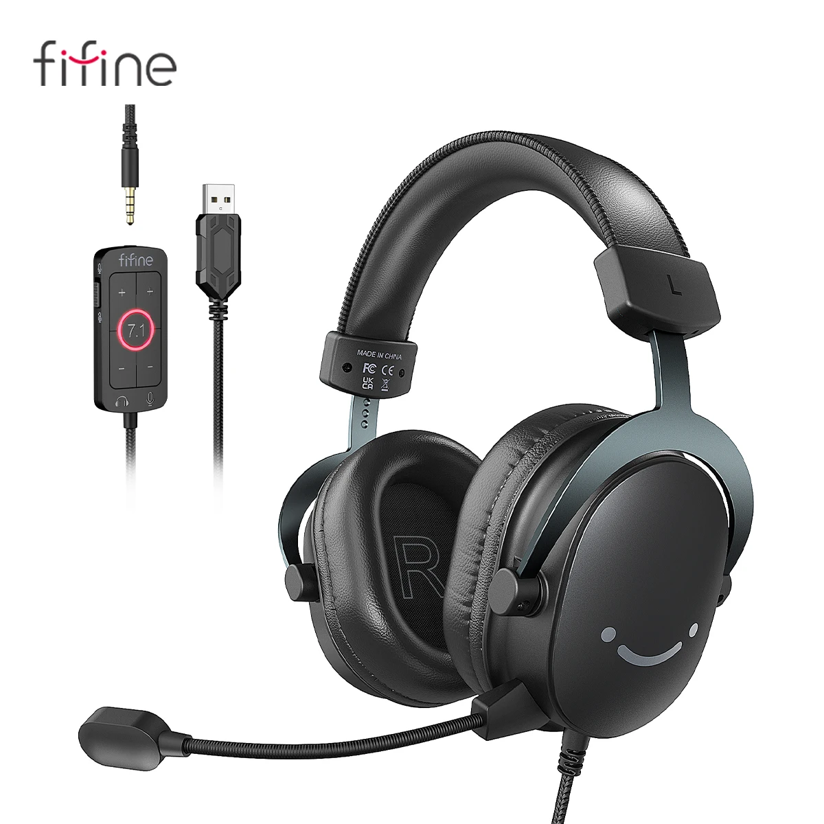 FIFINE Professional Gaming Headset with 7.1 Surround Sound, Volume Control, and Mute Switch - H9