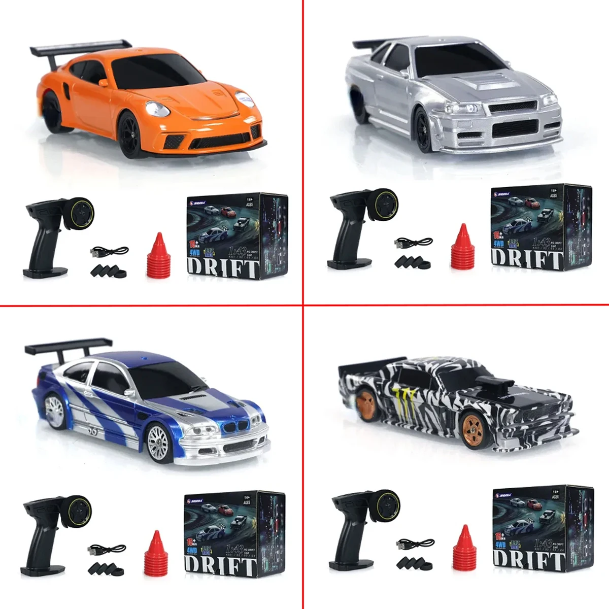 SMODELF 2.4G RC Drift Car 1/43 4WD Remote Control Car Model JBL-4303