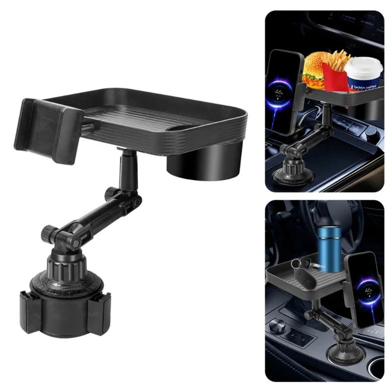 Rotating Car Food Trays with Cup Holder and Laptop Desk