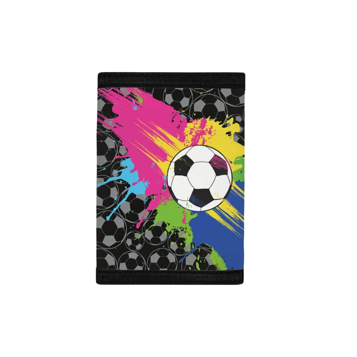 FANAN Soccer Football Print Kids Trifold Wallet with Coin Purse & Card Holder