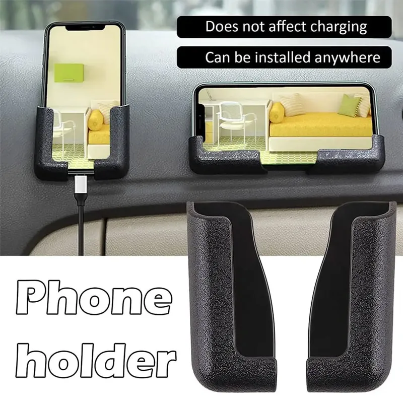 Opansten Wall Mount Phone Holder with Remote Control Storage Box - White