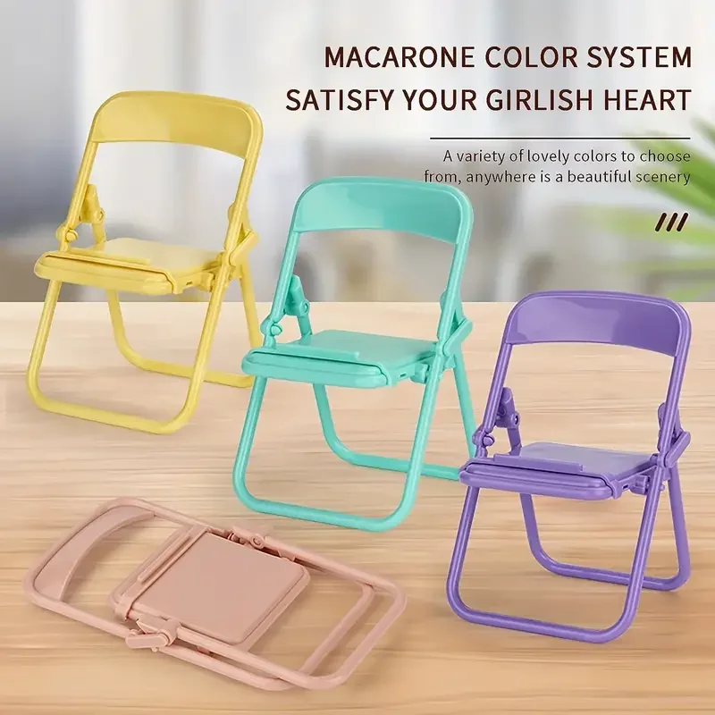 Set of 4 Cute Sweet Mini Chair Desktop Phone Holder Ornaments