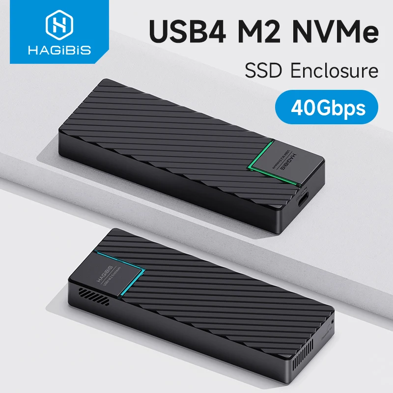 Hagibis USB 4.0 40Gbps M.2 NVMe SSD Enclosure with Cooling Fan & LED Indicator