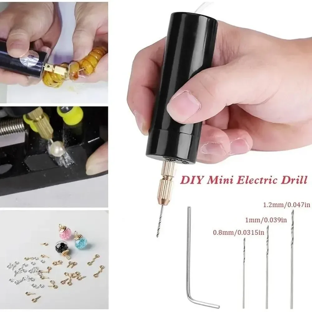 Portable Handheld Mini Electric USB Drill Set for DIY Crafts and Woodworking