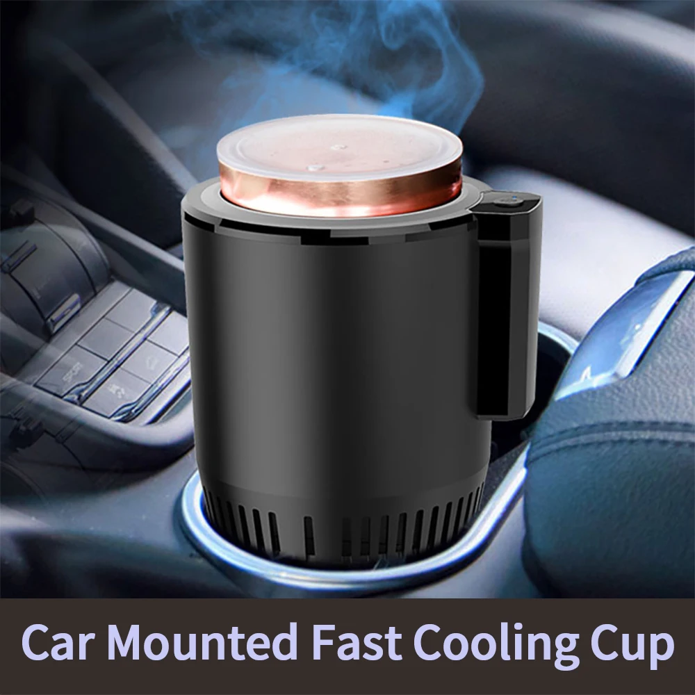 2-in-1 Car Heating Cooling Smart Cup Holder with Touch Screen DC 12V