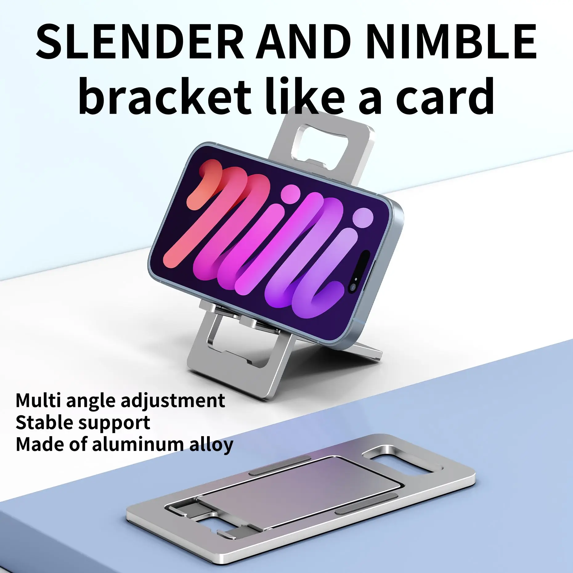Adjustable Aluminium Desk Mobile Phone Holder for iPhone Pro/Max/Mini | Desktop Tablet Stand for iPad - Support All iPhone Models