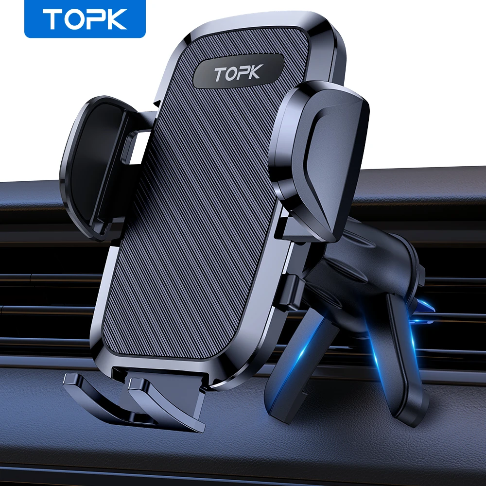 TOPK Universal Car Vent Phone Holder - Gravity Auto Holder, 360° Rotation, One-Hand Operation