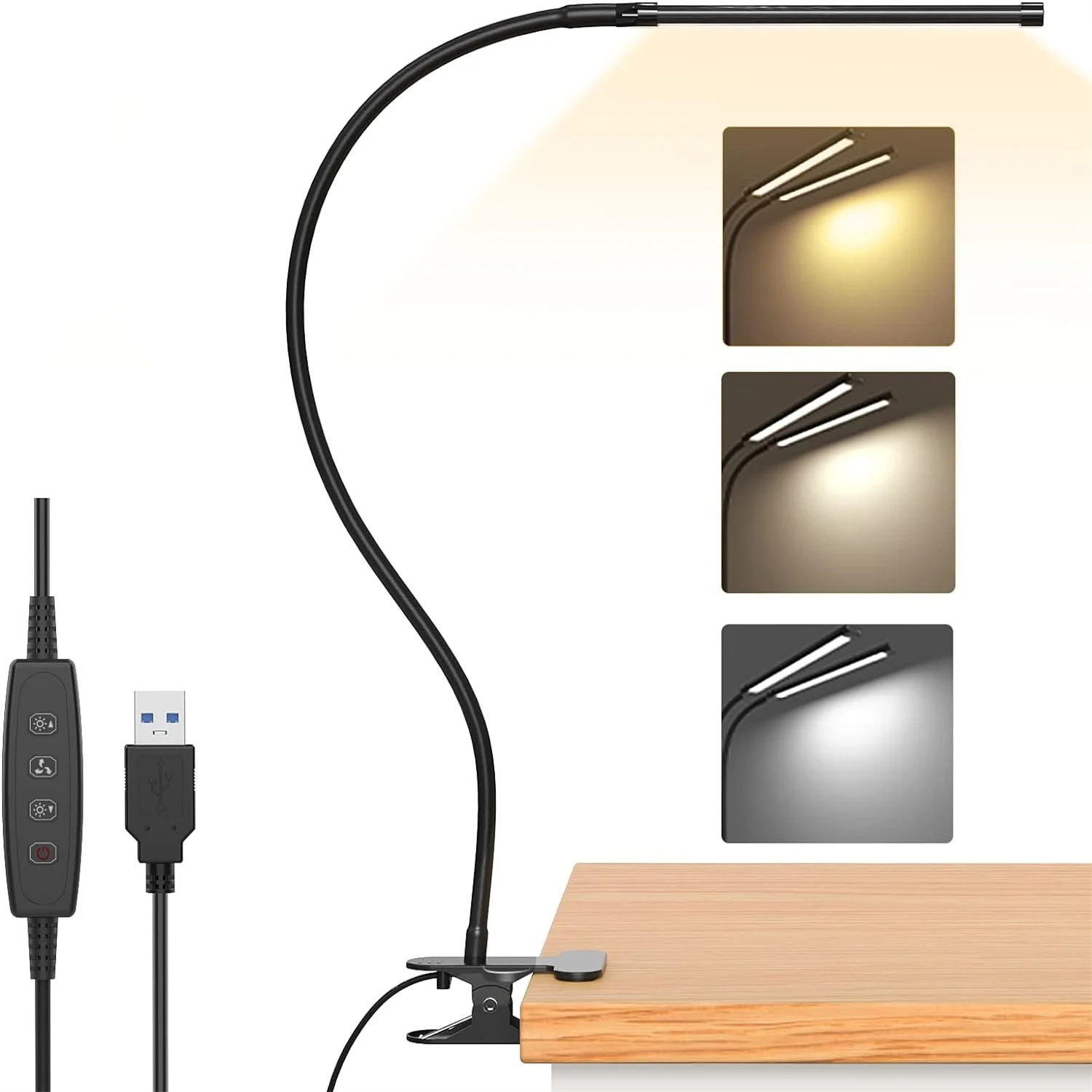 KEBINCPLED LED Desk Lamp - USB Rechargeable Reading Light