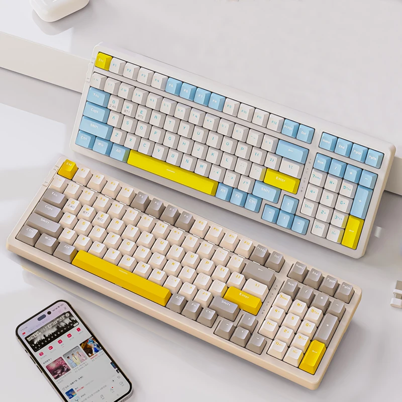 ZIYOULANG K96 Wireless Mechanical Keyboard - Dual-Mode, 100 Keys, Red Switch - Hot Swap, Bluetooth 5.0/2.4G