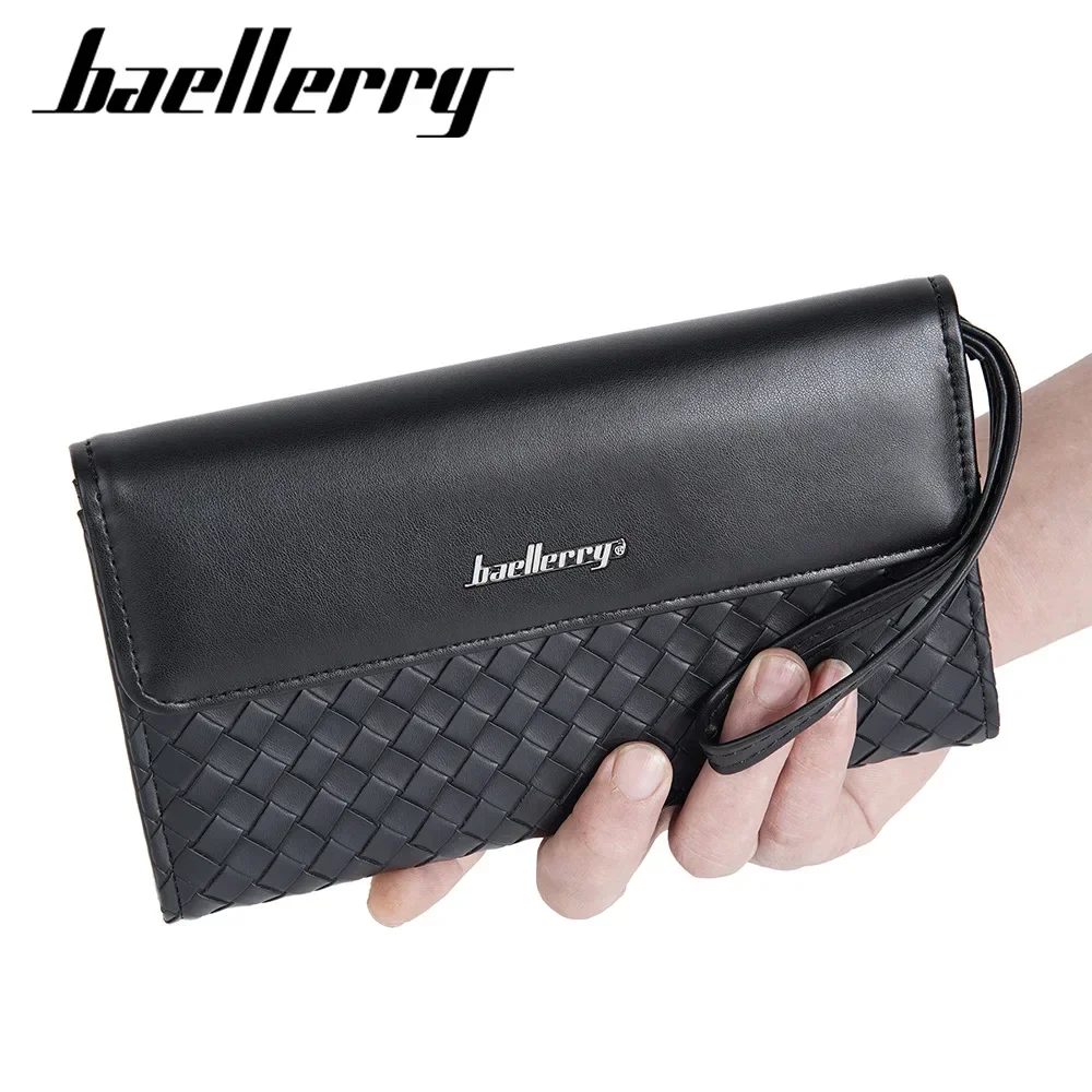 Baellerry European and American Woven Pattern Leather Wallet