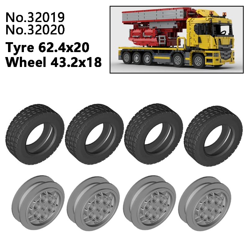 4Pcs Technical Building Block Crane Wheels for MOC - STEM Toy