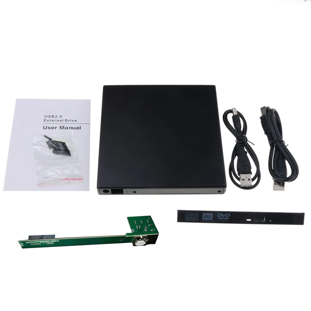 YiFanHeRong Portable 12.7mm SATA Optical Drive Case USB 2.0 External DVD CD Drive for Laptop