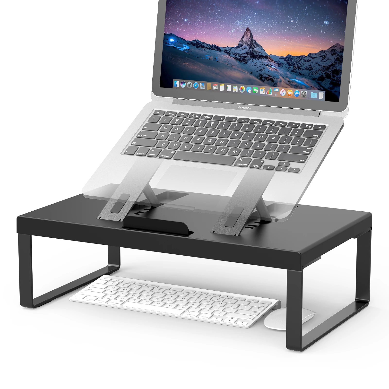 Adjustable Multifunctional Monitor/Laptop Stand for Office Desktop Organisation - Suitable for Tablets, Laptops, and TVs