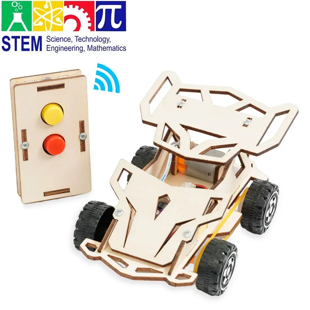 Wooden DIY Remote Control Car Kit for Kids - STEM Educational Toy