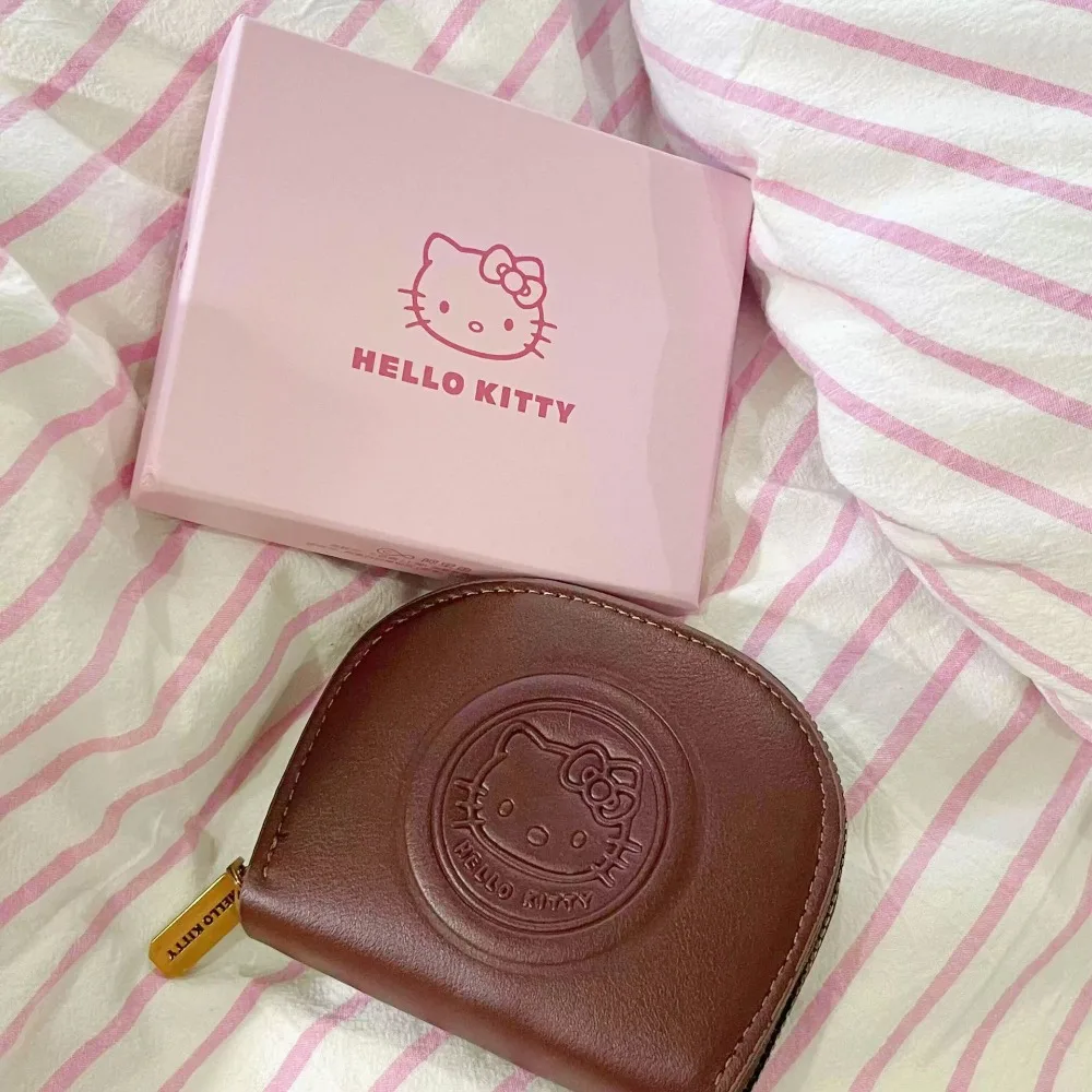 MINISO Kawaii Cartoon HELLO KITTY Retro Card Bag for Girls