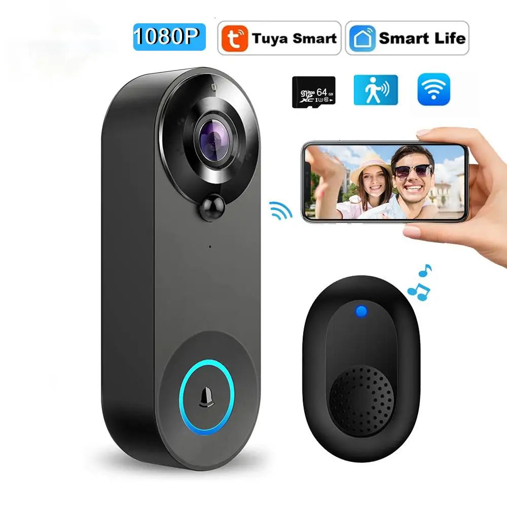 Tuya Smart 1080P Wireless Video Doorbell Camera with Night Vision