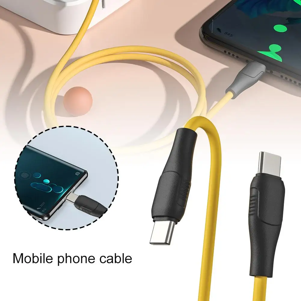 Professional 60W Fast Charging USB C Cable for iPhone 15/15Pro/15ProMax - 100CM Yellow