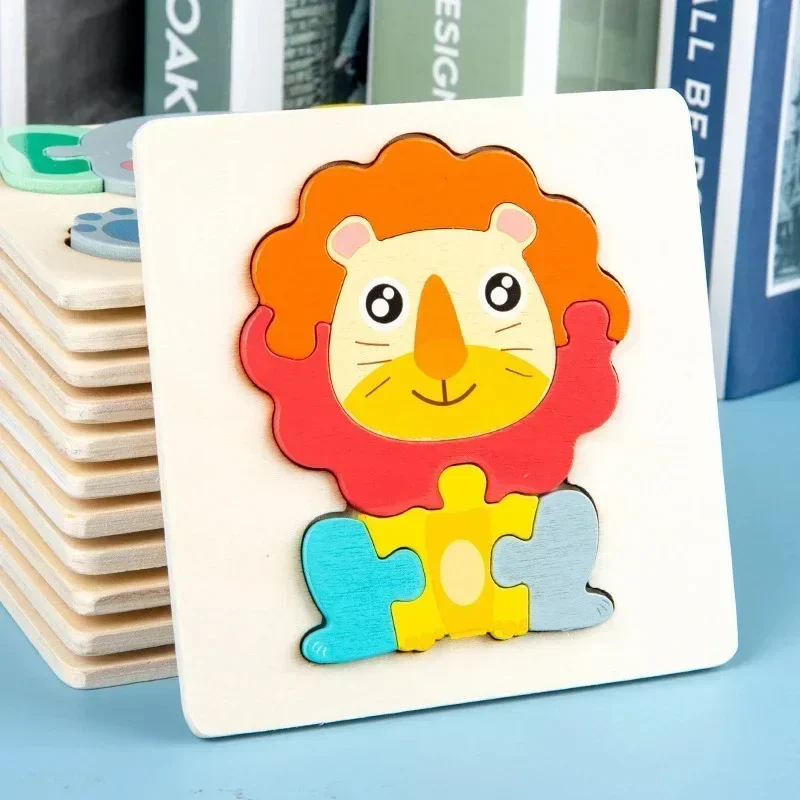 Montessori Wooden Animal Puzzle Set - Educational Wood Toy for Kids