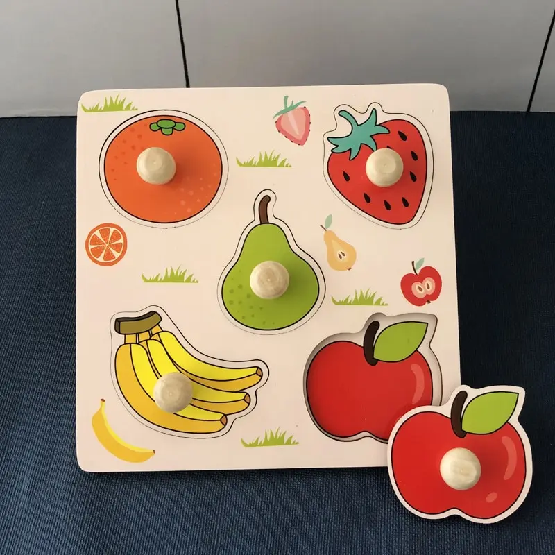 Montessori Fruit Cognitive Puzzle Toy for Children | Early Education Scratch Board