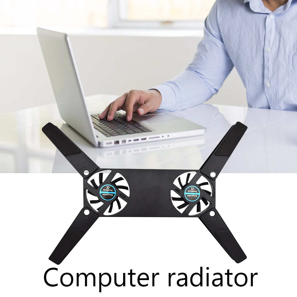 ALLOYSEED USB Laptop Cooling Pad Base Bottom Anti-slip Portable Notebook Cooler with Foldable Design and USB Power Supply