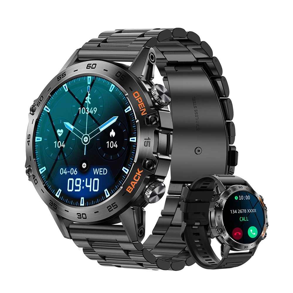 MEVADEN Steel Bluetooth Call Smart Watch - Men Sports Fitness Tracker IP67 Waterproof Smartwatch (Android/iOS)