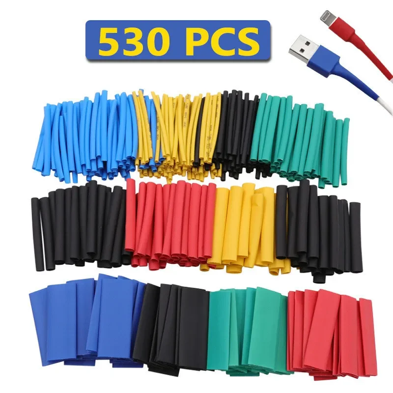 530-Piece Electrical Tape Heat Shrink Tube Kit for Wire Insulation and Protection