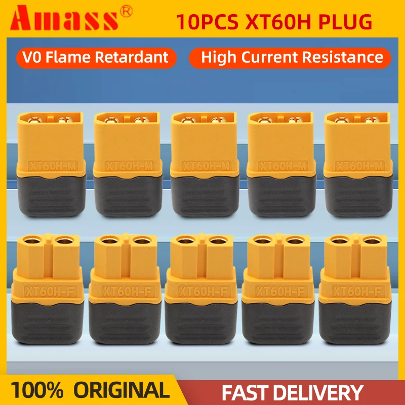 5 Pairs Amass XT60+ XT60H Plug Connectors with Sheath Housing for RC LiPo Batteries