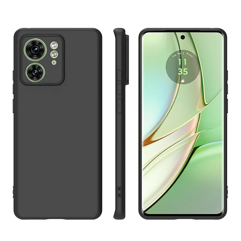 Black Matte Silicone Protective Case for Motorola Moto Edge 40