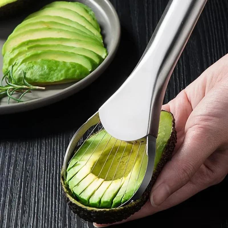 Stainless Steel Avocado Knife Cutter - Kitchen Gadget for Perfect Fruit Slices