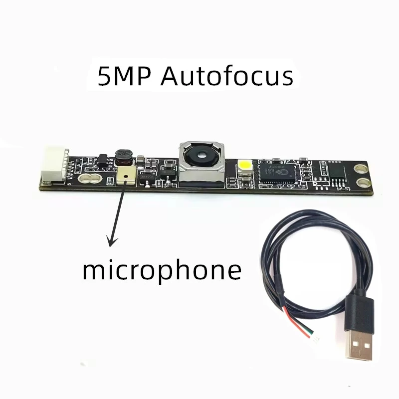 5MP USB Camera Module with Autofocus and Microphone - 2592x1944 Resolution