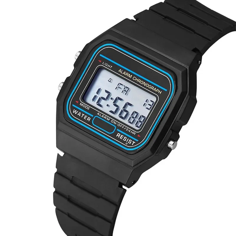 Fashion LED Digital Watch for Men | Square Dial Silicone Band | Casual Mens Watch