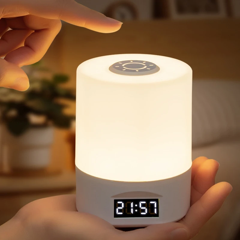 RUDECK LED Night Light Clock with Dimmable Touch Control