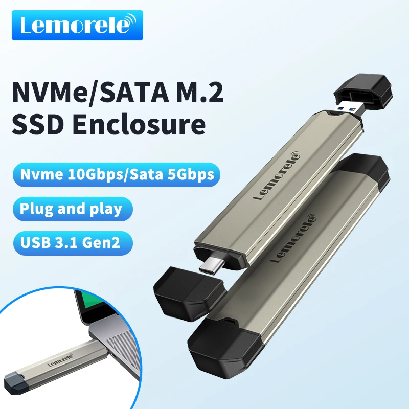 Lemorele M2 SSD Case - USB 3.1 Gen2 Type C External Enclosure