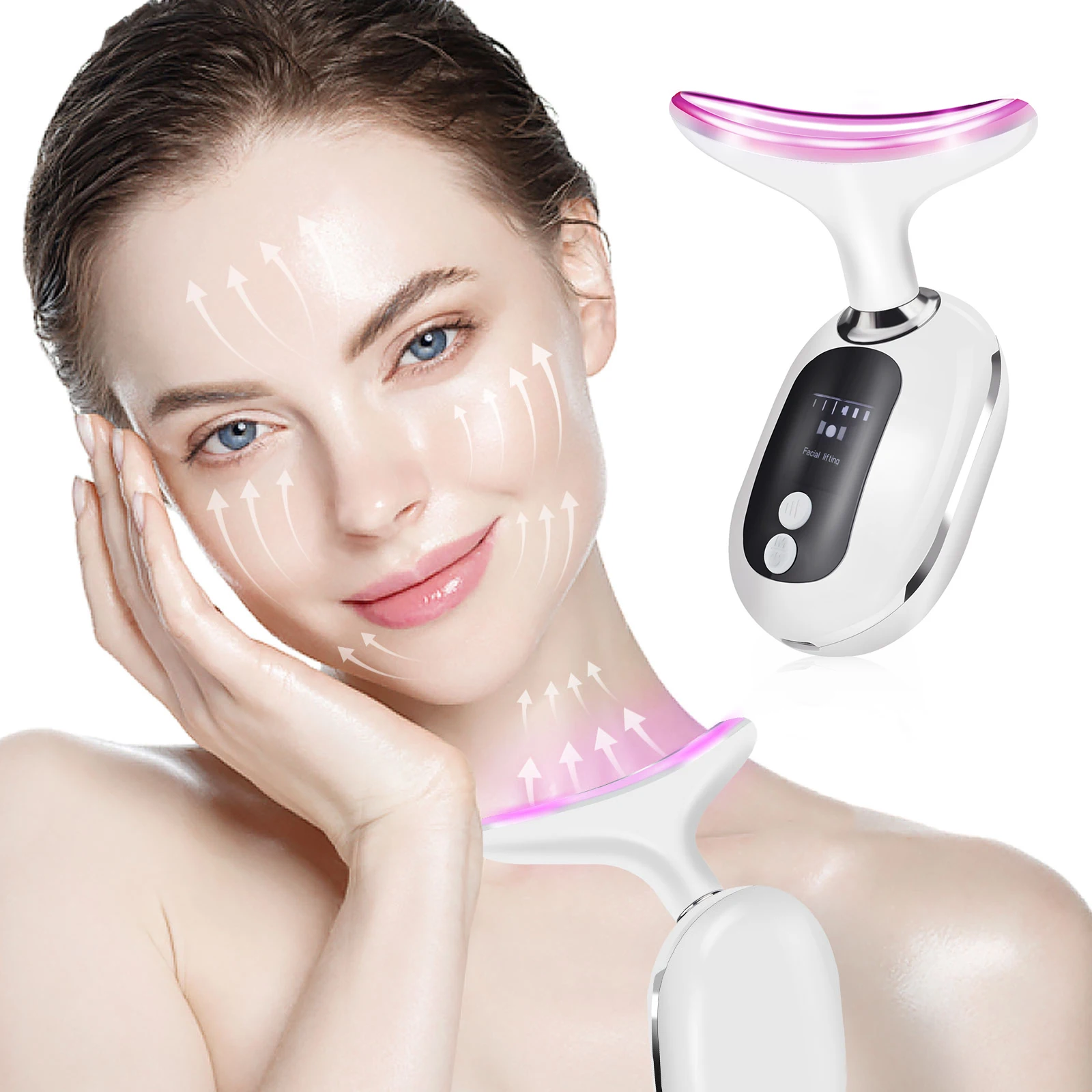 Hailicare EMS Microcurrent Face and Neck Beauty Device with LED Photon Therapy